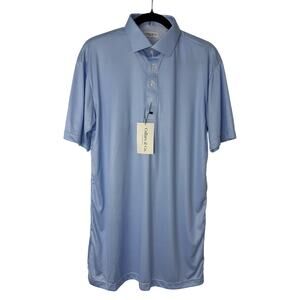 Collars & Co Blue Mini Houndstooth Dress Collar Polo Shirt Men’s Large Tall